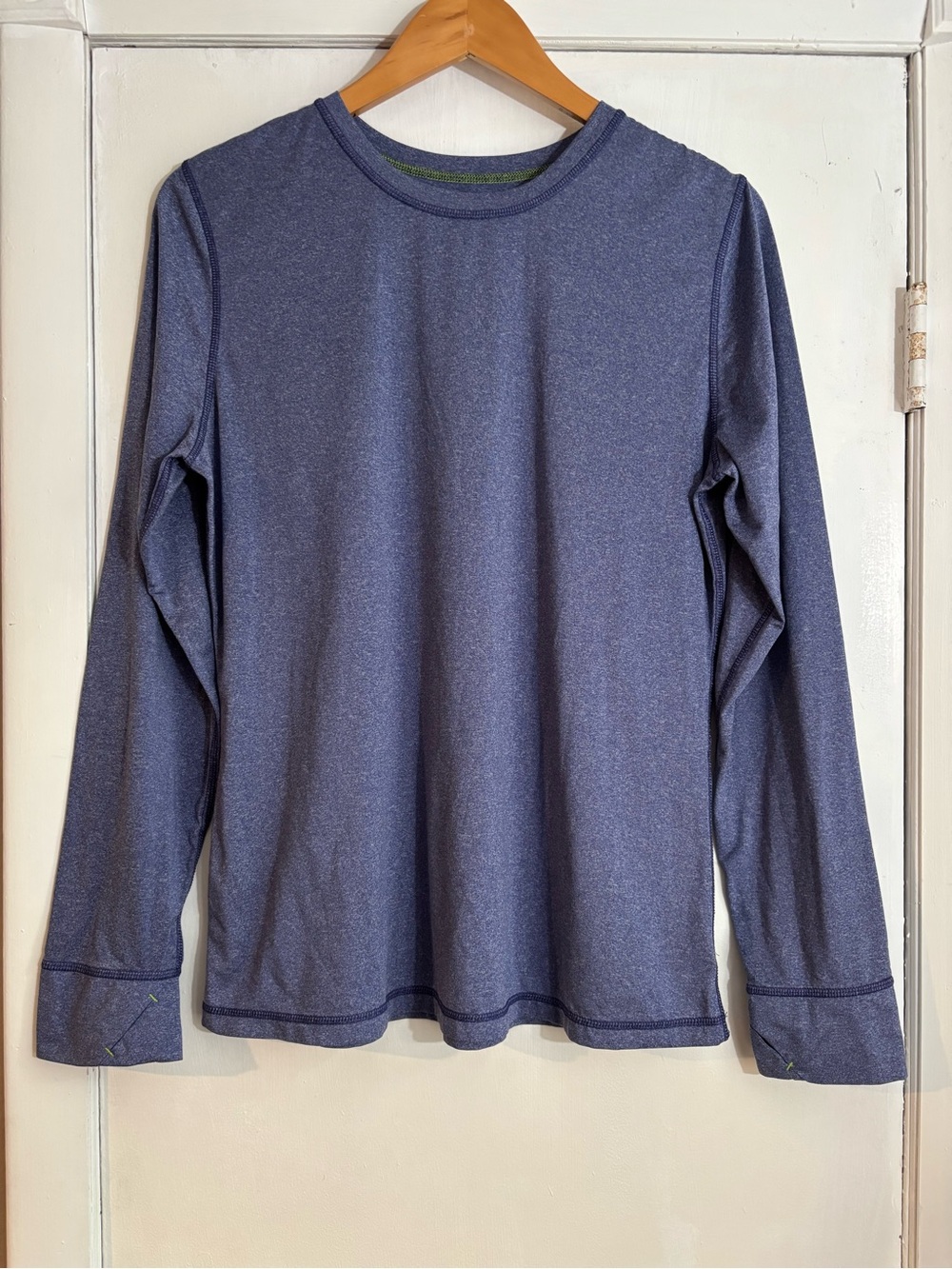 Cuddl Duds Long-Sleeve Crew in Heathered Navy